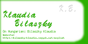 klaudia bilaszky business card